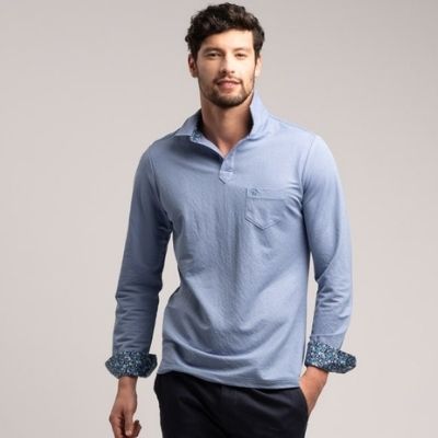 Polo uomo modello camicia in tessuto TECNO